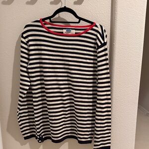 Trovata Red and Navy Striped Knit Top